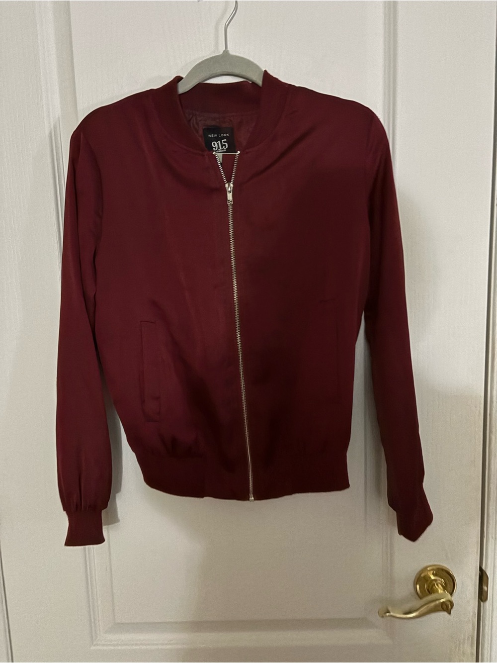 New Look Burgundy Bomber Jacket with Zip Front- kids 12-13
